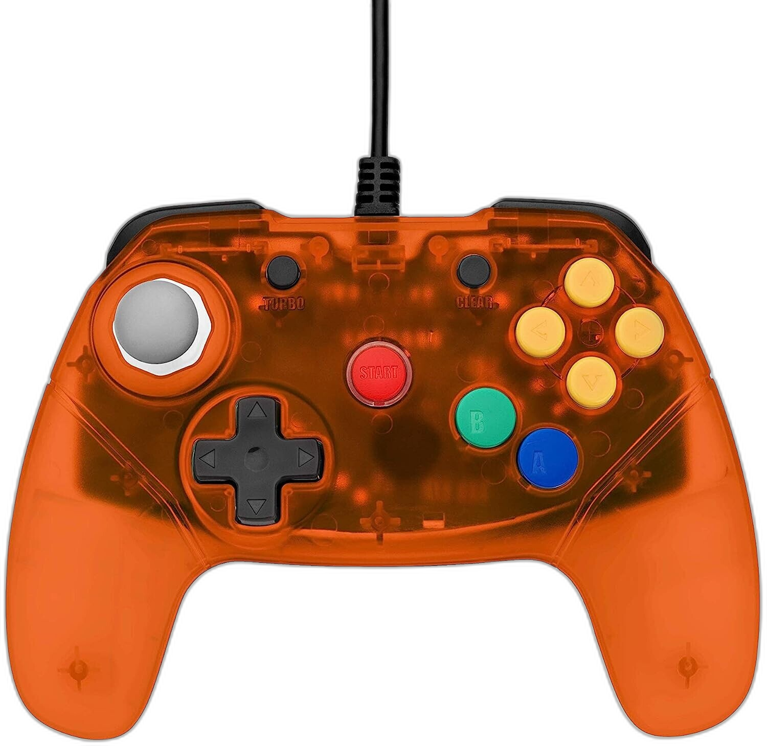 Retro Fighters Nintendo 64 Clear Orange Controller
