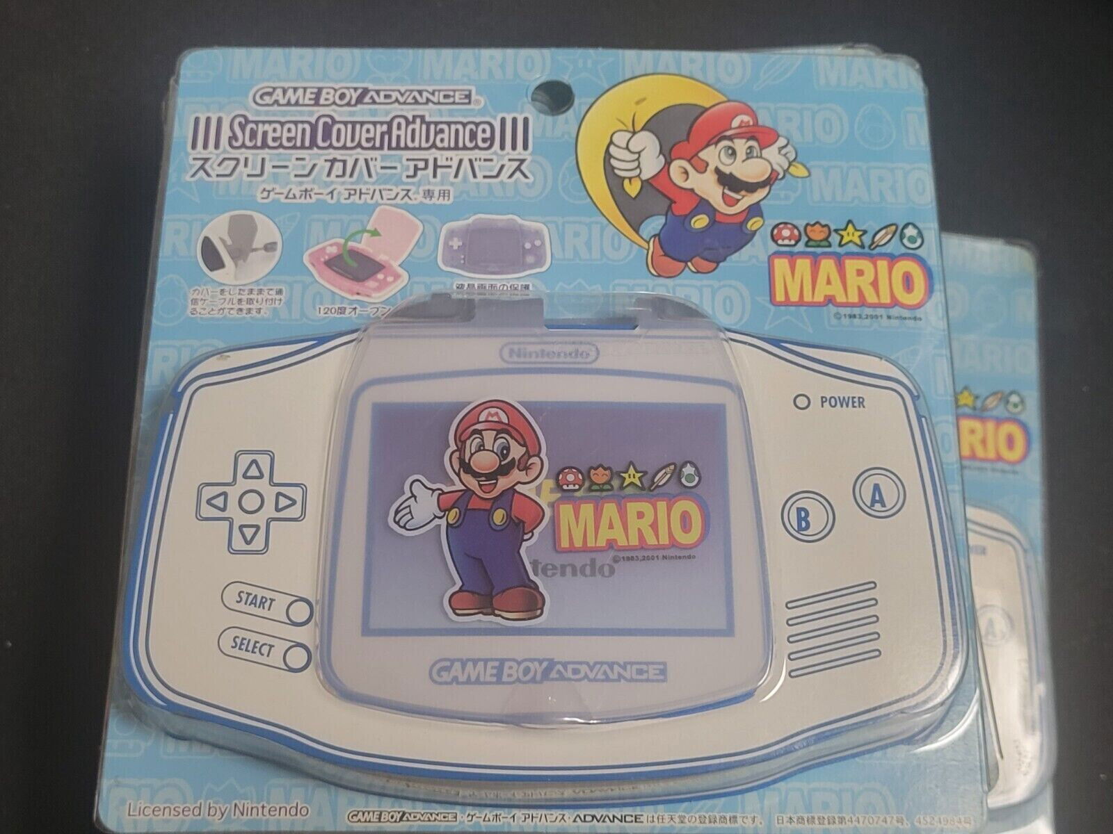 Nintendo Game Boy Advance Super Mario Screen Cover Advance Milky Blue