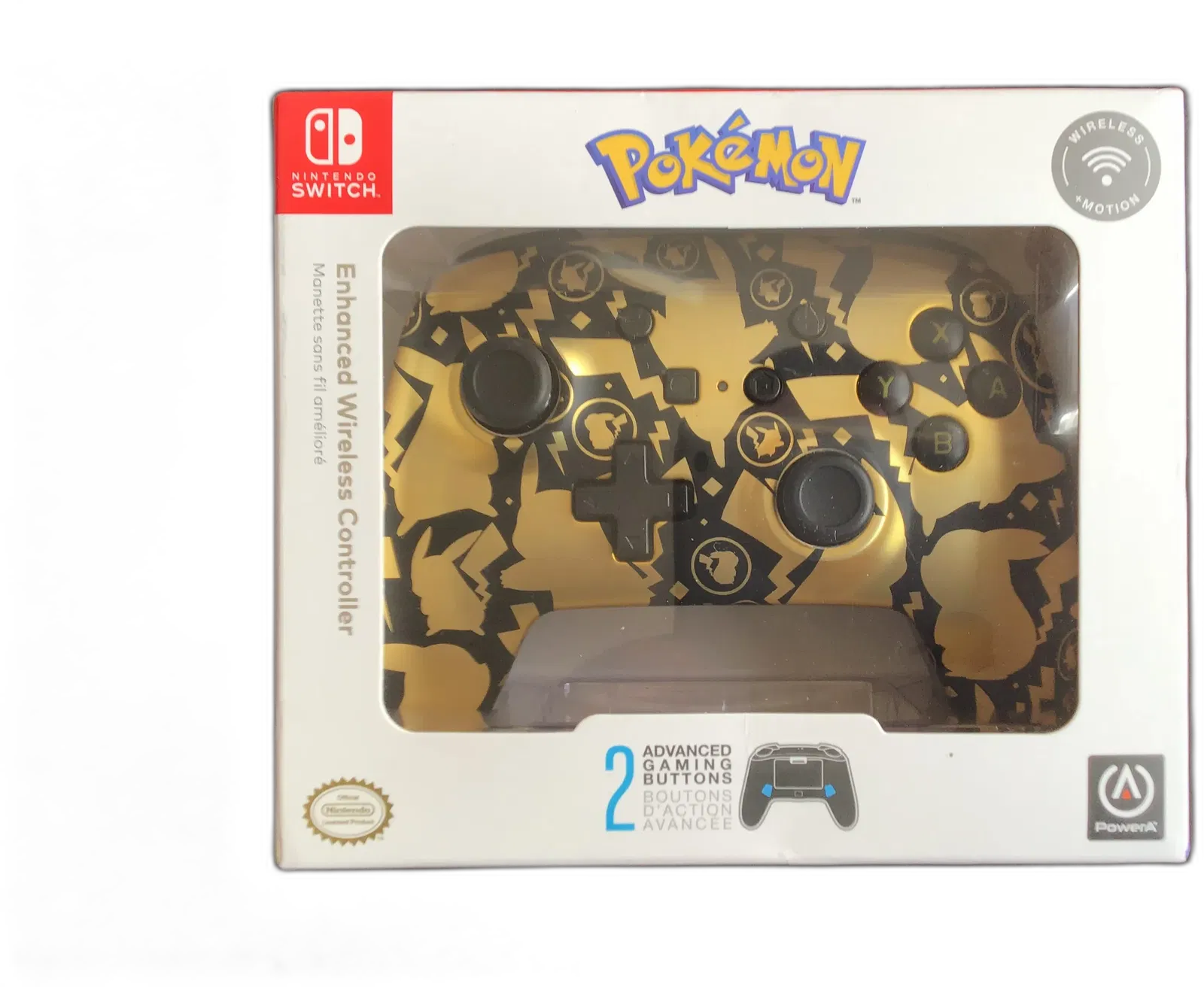 Power A Switch Pokemon Pikachu Gold Enhanced Wired Controller