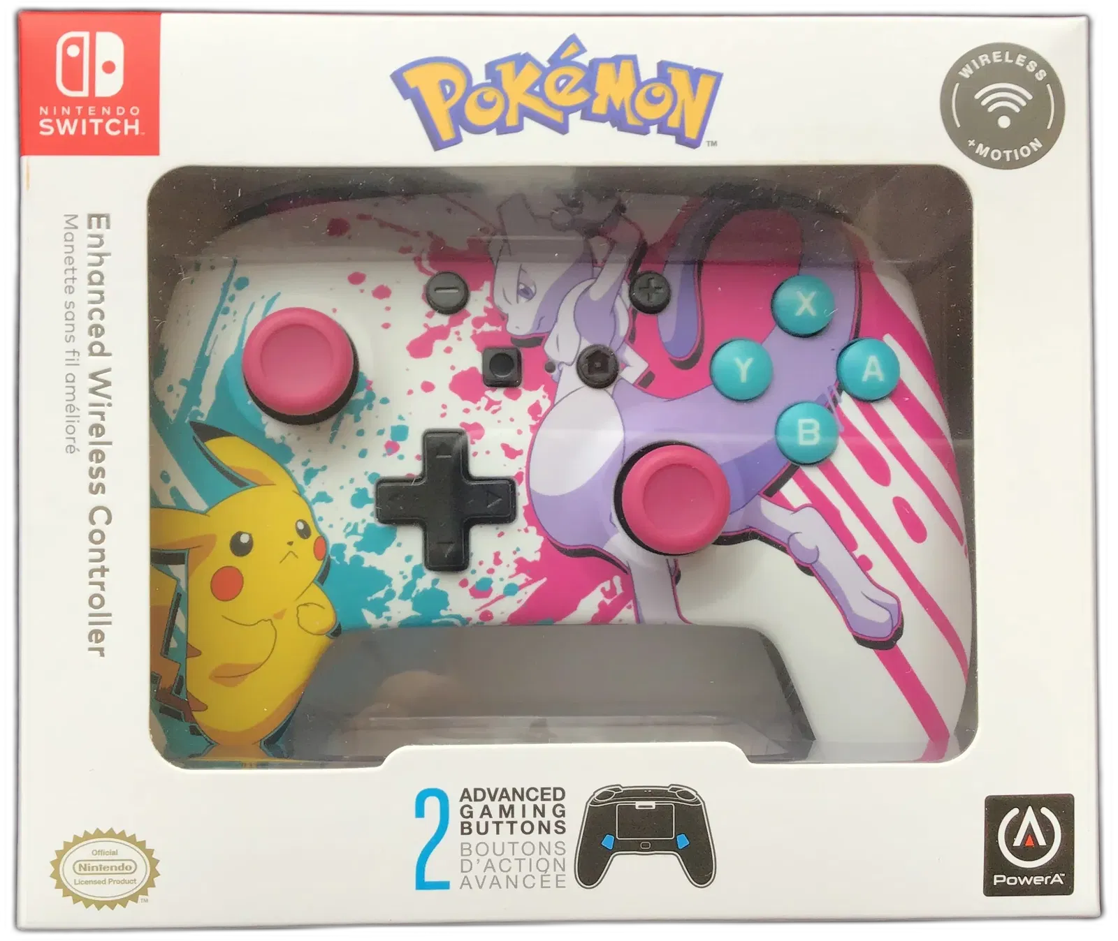 Power A Switch Pokemon Pikachu VS Mewtwo Wireless Controller