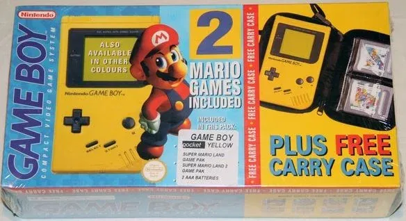 Nintendo Game Boy Mario + Carry Case Yellow Bundle