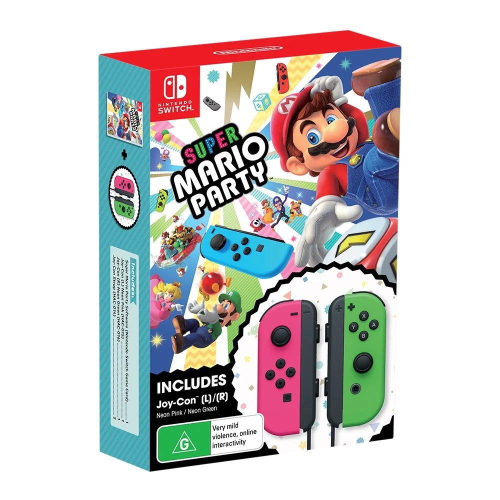 Pink / Green Joy-Con Super Mario Party Bundle [AUS]