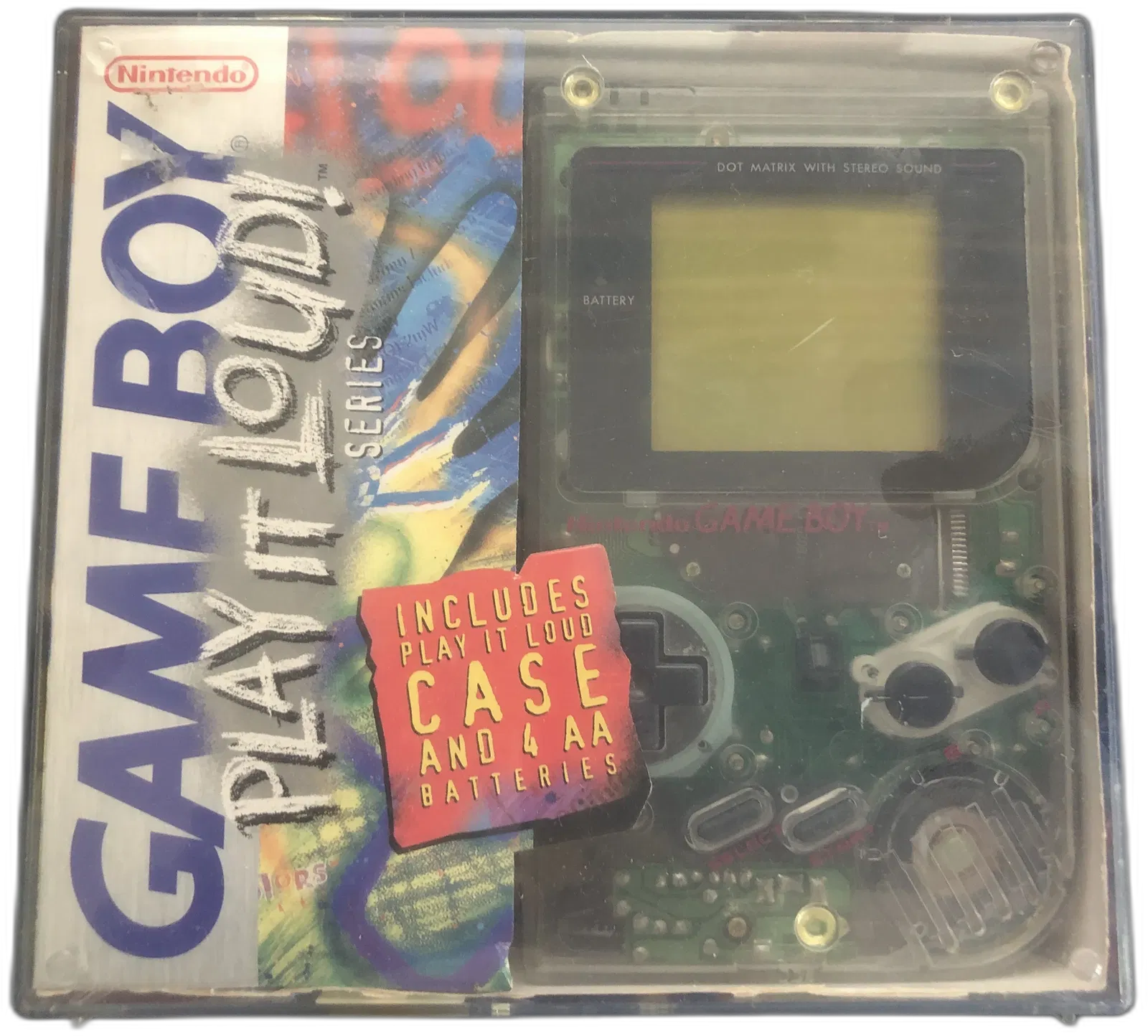 Nintendo Game Boy Play It Loud Crystal Case Clear Console