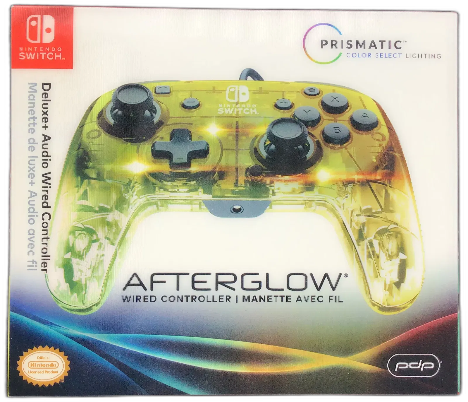 PDP Switch Deluxuxe Clear Yellow Afterglow Wired Controller