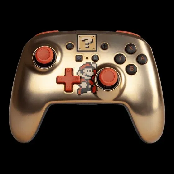 Power A Switch Retro Gold Mario Wireless Pro Controller