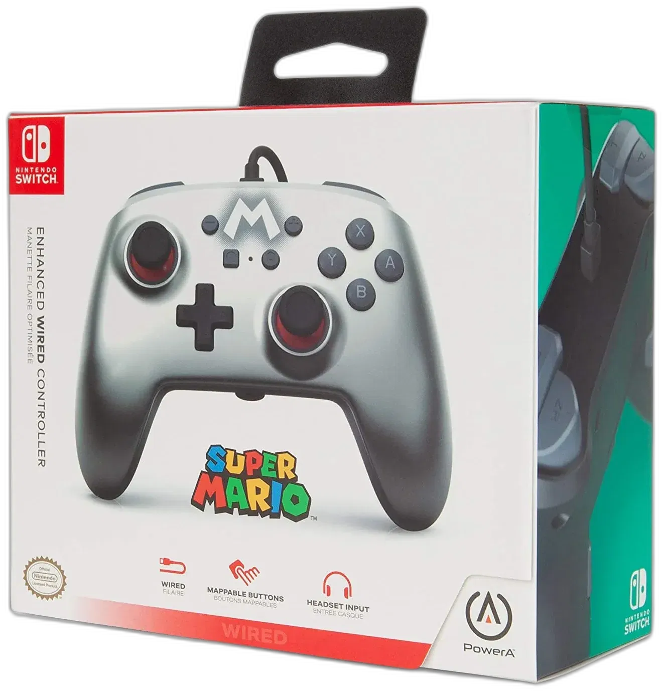 Power A Switch Mario Silver Enhanced Controller