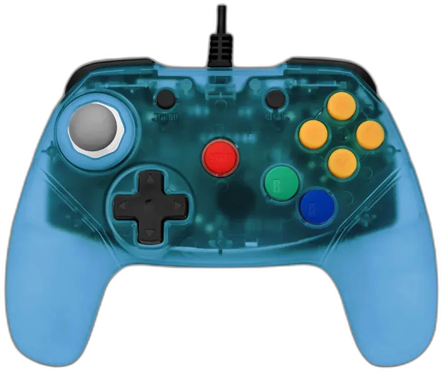 Retro Fighters Nintendo 64 Clear Blue Controller