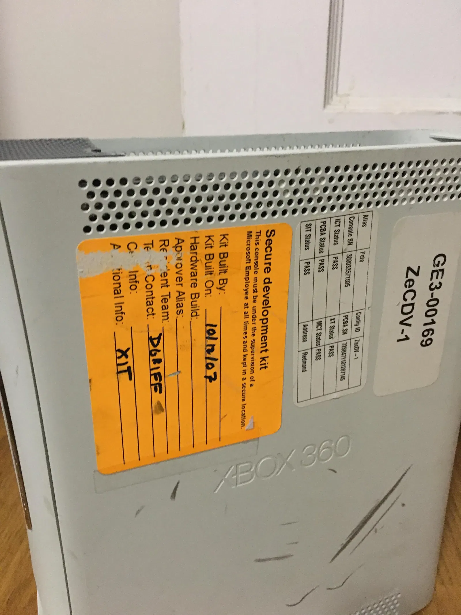 Microsoft Xbox 360 ZeCDV-1 - Zephyr C Design Validation - Deviation #1